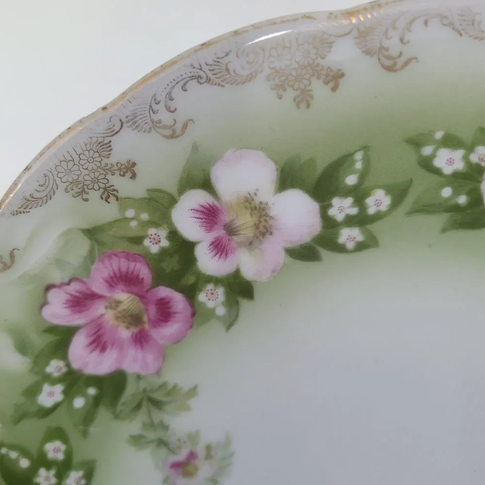 Antique Rosenthal Iris Bavaria Porcelain China Floral Serving Plate R.C. Crown